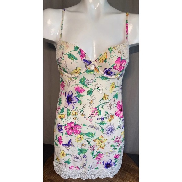 Victoria's Secret Other - Lingerie Vintage VICTORIA'S SECRET Floral Butterflies Lace Sleepwear Babydoll